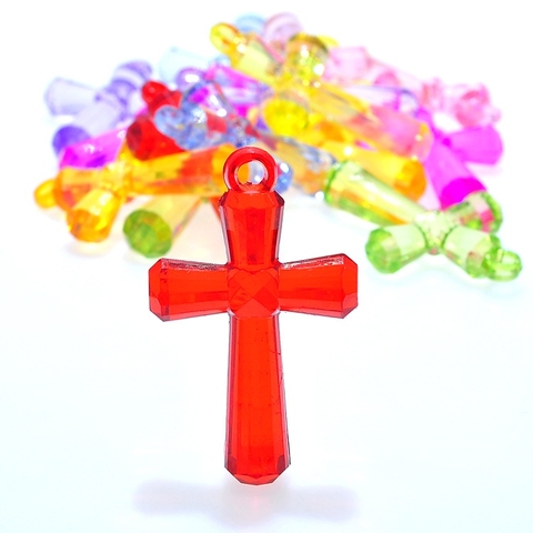 10-50gam mặt thánh giá nhựa 27x8x44mm làm vòng cổ