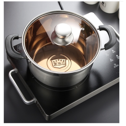 Nồi Inox 304 size 24cm  dùng các loại bếp , kể cả bếp từ LC-017