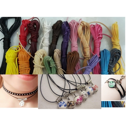 5met dây sáp bóng 2mm, dây sáp da Hàn Quốc nhiều màu, dây đan vòng tay , dây thắt vòng tay, vòng cổ