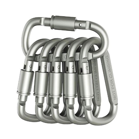 Móc khóa hình chữ D carabiner 8cm (p168-7) chịu lực móc treo đồ cho ba lô, bình nước đi dã ngoại