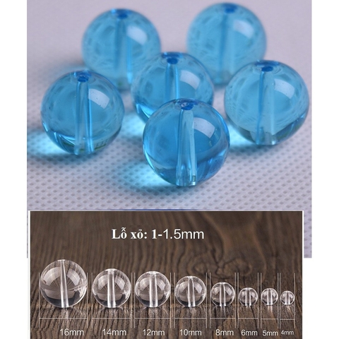 0.5kg hạt đá thủy tinh màu xanh Aqua size 4-6-8-10-12mm (màu 8)