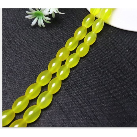 2 viên lu thống thiên nhiên 8x12mm màu vàng