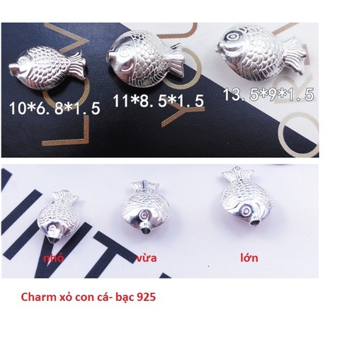 Charm xỏ bạc 925 xỏ vòng mẫu con cá