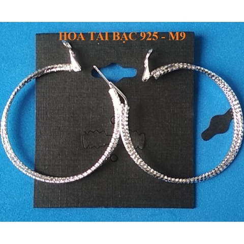 hoa tai tròn lớn bạc 925 sale rẻ-M9