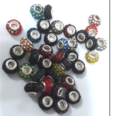 gói 5 charm xỏ đính đá lỗ 5mm