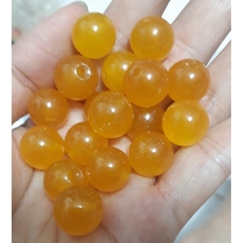 5 hạt đá thiên nhiên 12mm vàng đậm