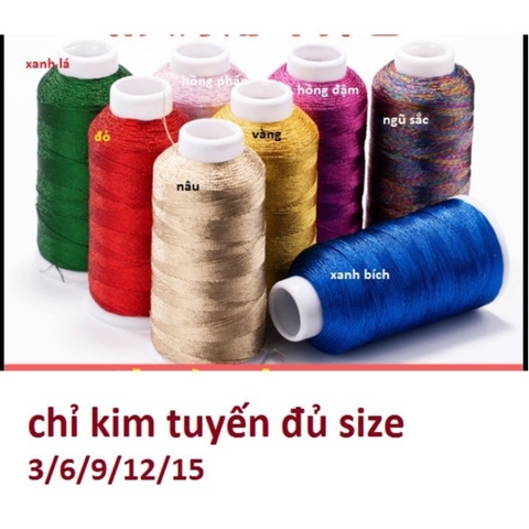 chỉ kim tuyến cuộn lớn đủ size 0.2-0.4-0.6-0.8mm trang trí handmade, làm vòng