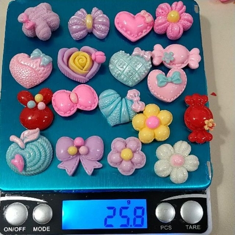 25/50/100gam-MH2349- Miếng patch nhựa nhiều kiểu làm kẹp tóc, đồ chơi