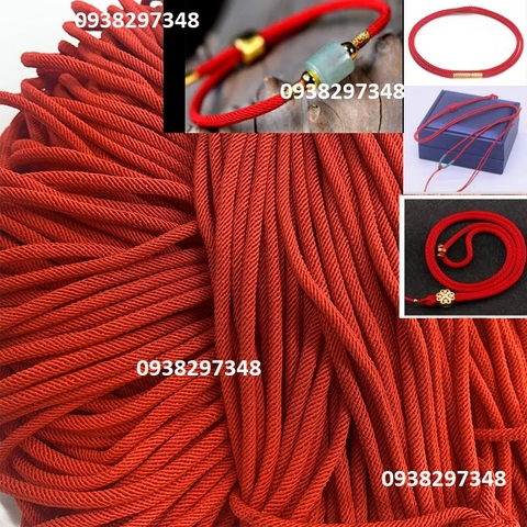 1 met dây milan đỏ 2,5mm cao cấp săn chắc dùng làm vòng tay vòng cổ phong thủy may măn, dây đan vòng