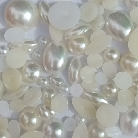 10/25/50gam hỗn hợp hạt bẹt nữa mặt nhựa (hình bán cầu,oval...)