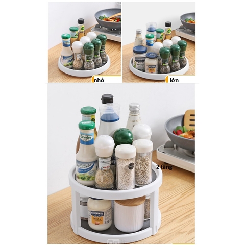 Kệ xoay để đồ dùng, mỹ phẩm, đựng gia vị tiện dụng có thể xoay tròn