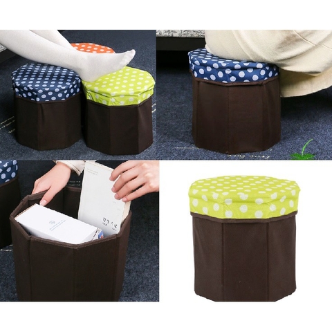 Ghế gấp bọc vải gọn nhẹ đựng đồ đa năng