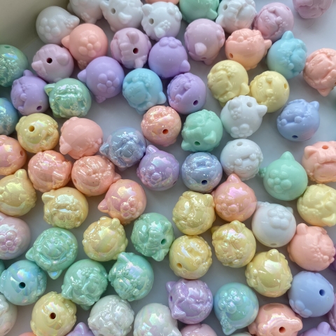 50-500gam đầu mèo 22mm,hạt charm holo  bóng đẹp có lỗ xỏ