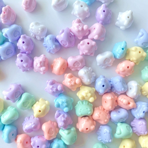 50-500gam đầu thỏ 22mm,hạt charm holo  bóng đẹp có lỗ xỏ