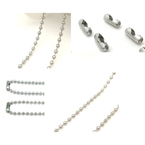 1m xích bi inox 304 và chốt đầu bi size 2 & 2.4mm