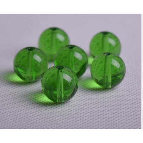 25-100 gam hạt đá thủy tinh xanh lá đậm size 4-6-8-8-10-12mm (màu 2)