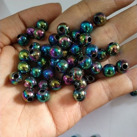 Gói 10/25/50gam hạt bẹt xanh ánh cừ size 8mm