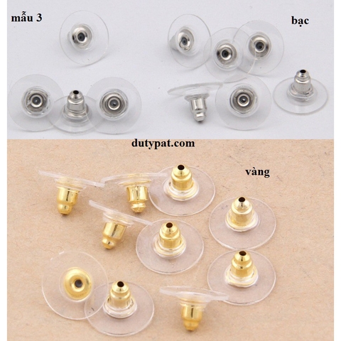 50-100 chốt hoa tai kim loại & nhựa