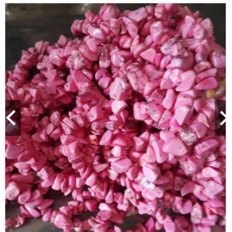 Đá ngọc lam vụn Hồng tươi dây 20/40/80cm thiên nhiên làm trang sức handmade