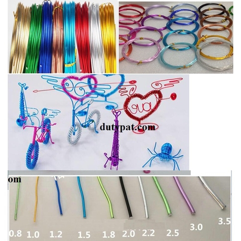 5met Dây nhôm nhiều màu làm handmade 0.8-1mm