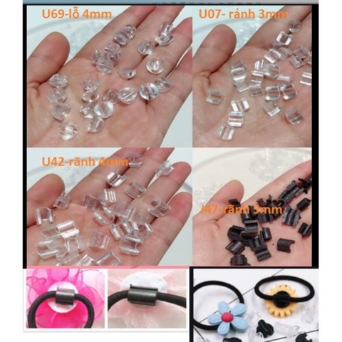 20-100 cái khóa dây làm đế dán patch cho cột tóc U07/U42/U69/J47