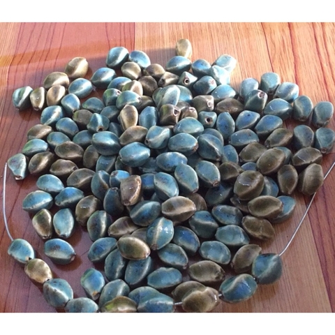 10 hạt gốm sứ trái khế 12x 18mm