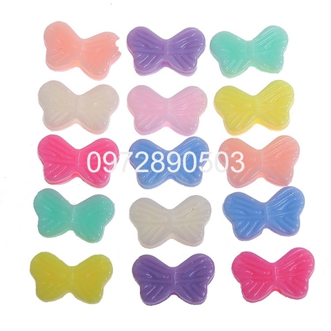 10-50gam hạt nhựa hình bướm nhỏ xinh 13.5x8.5mm có lỗ xỏ làm vòng hạt, dây đeo khẩu trang, trang trí thủ công