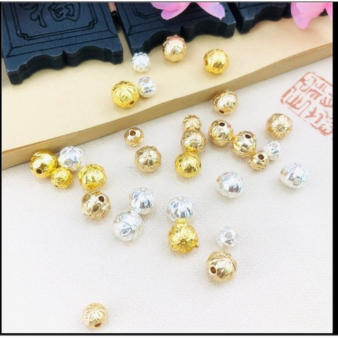 5 viên charm khắc cánh hoa 6/8mm mix trang sức (p160-13+14)