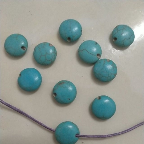 10 viên đá màu xanh ngọc lam 5x12mm