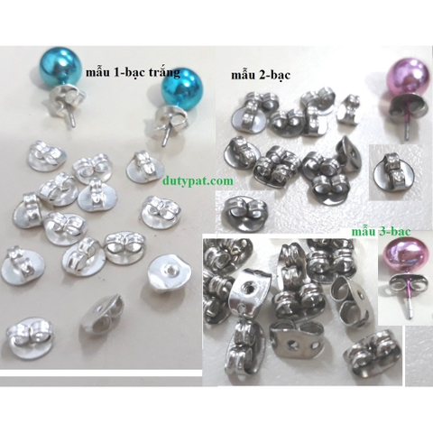 100 CHỐT ĐUÔI HOA TAI - BỊT SAU KHUYÊN XỎ 5-6MM/ CHỐT CHUÔI HOA TAI