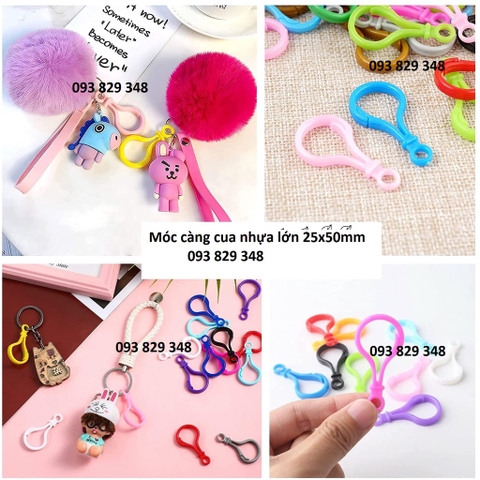 1-5 móc càng cua nhựa loại lớn 25x50mm nhiều màu