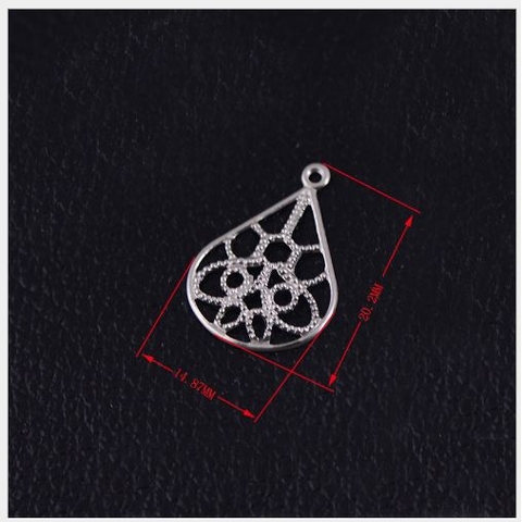 2 mặt hình giọt nước 14x20mm inox không rỉ (p39-41)