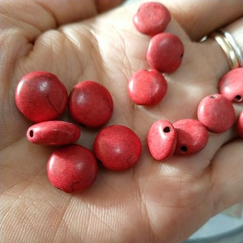 5viên đá ngọc lam turquoise đỏ dẹp