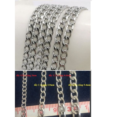 5 met xich inox oval phẳng dầy