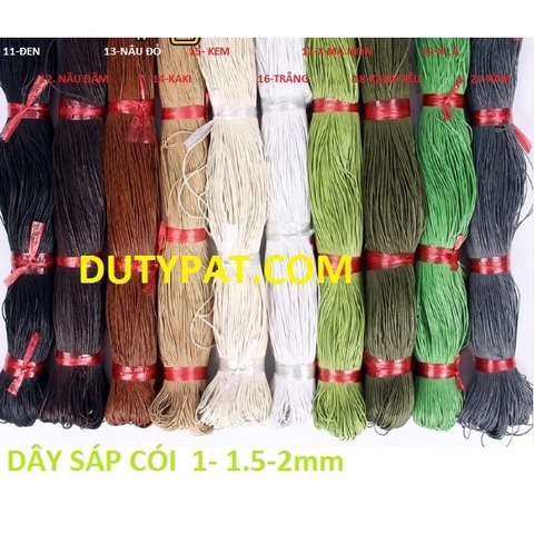 bó 10met size 1.5mm / 2mm dây sáp cói ,dây sáp bông làm vòng,trang trí tranh, thiệp, sách, đan dream catcher