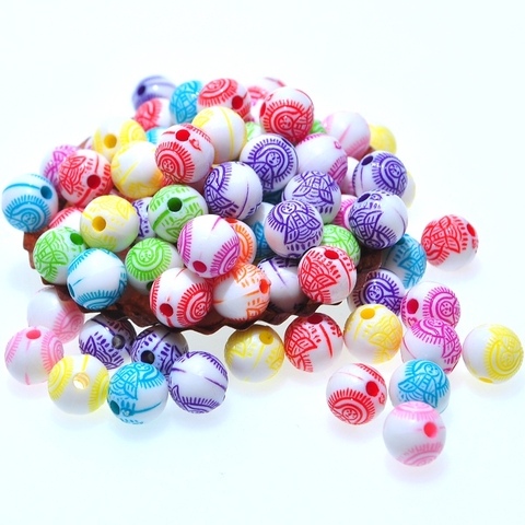 10-50 hạt nhựa tròn 8mm in Phật