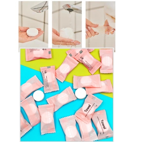 Khăn nén nhỏ gọn nhẹ tiện bỏ túi đa năng 100% chất liệu tự nhiên, an toàn