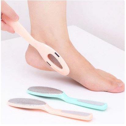 Bàn chải chà gót tẩy da chết mặt kim loại 2 trong 1