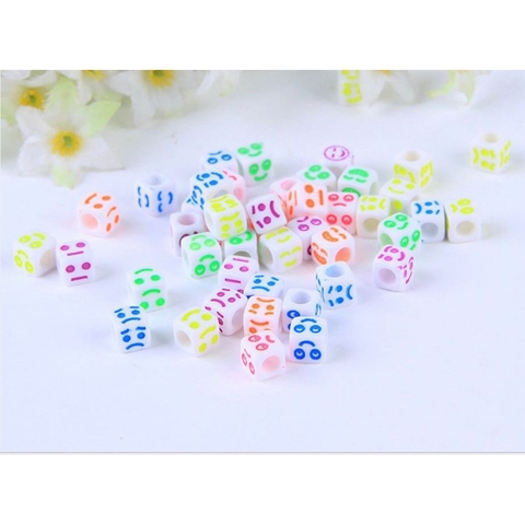 10 gam hạt mặt cười vuông 6mm, mặt cảm xúc