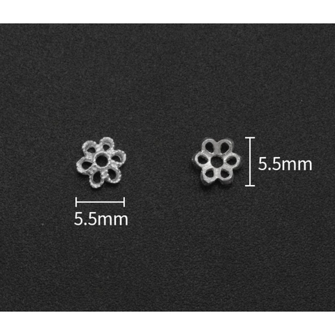 đế hoa ốp hạt bạc 925 -size 5.5mm mã 753