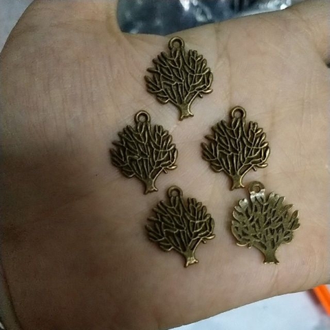 10-50gam Mặt cây màu đồng giả cổ16x20mm