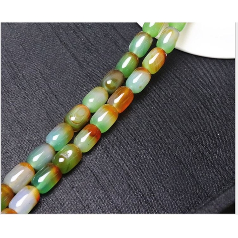 2 viên lu thống thiên nhiên 8x12mm màu cam xanh