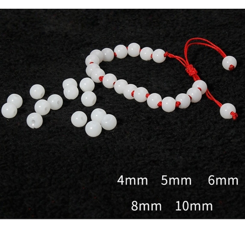 100gam Hạt đá thủy tinh màu trắng gạo size 6-8-10-12mm