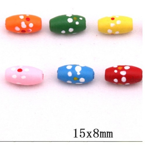 gói 10/20 viên hạt gỗ chấm bi hoa văn 10-12mm đủ kiểu