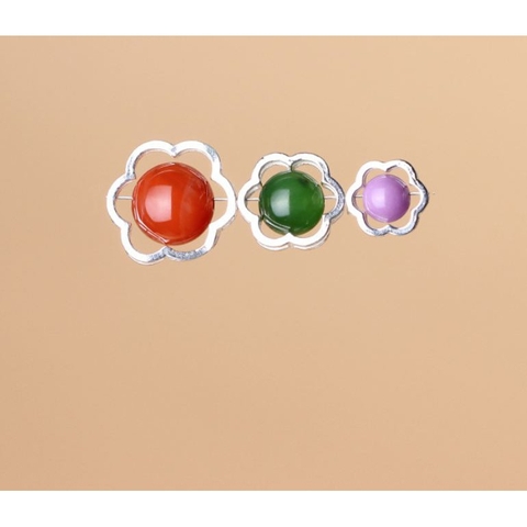 charm hoa 6 cánh bạc 925 size 6-8.5mm