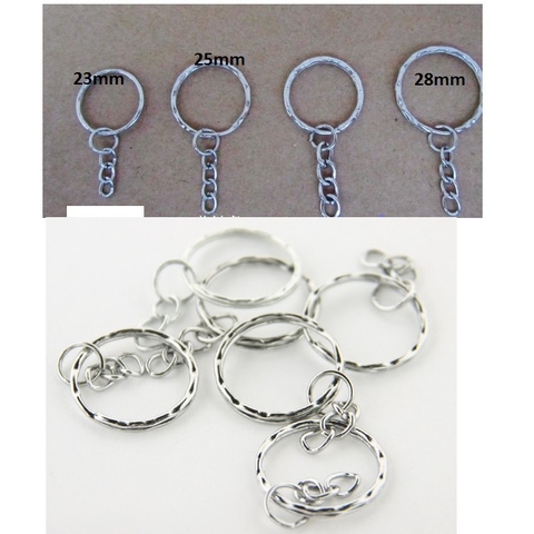 10 Móc chìa khóa viền gợn sóng 23/25/28mm