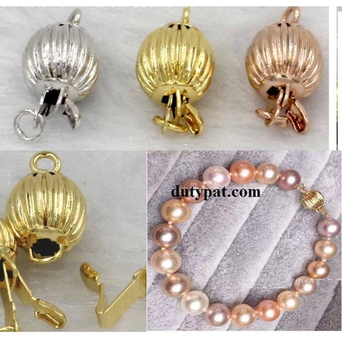 chốt khóa quả bí size 8mm làm vòng cổ, vòng tay -MH1640