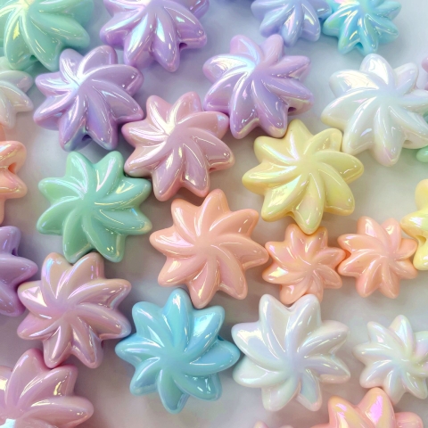 50-500gam hạt charm hoa chong chóng 20mm, 27mm, charm nhựa bóng holo