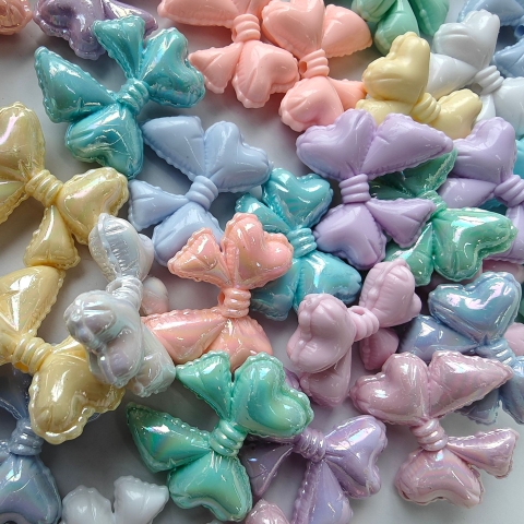 50-500gam Nơ ribbon 33mm dễ thương ,hạt charm holo  bóng đẹp có lỗ xỏ dọc