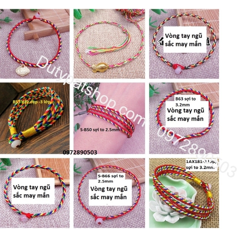 Vòng Tay Chỉ Ngũ Sắc Nepal May Mắn, vòng tay may mắn,Vòng ngũ sắc Tây Tạng - vòng tay chỉ ngũ sắc may mắn